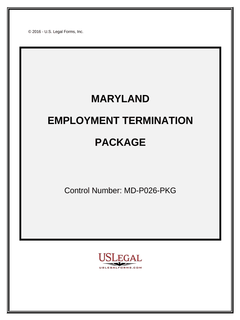 Employment or Job Termination Package Maryland  Form