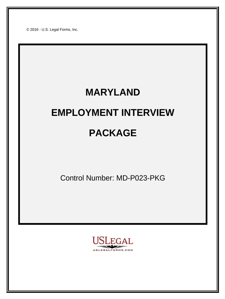 Employment Interview Package Maryland  Form