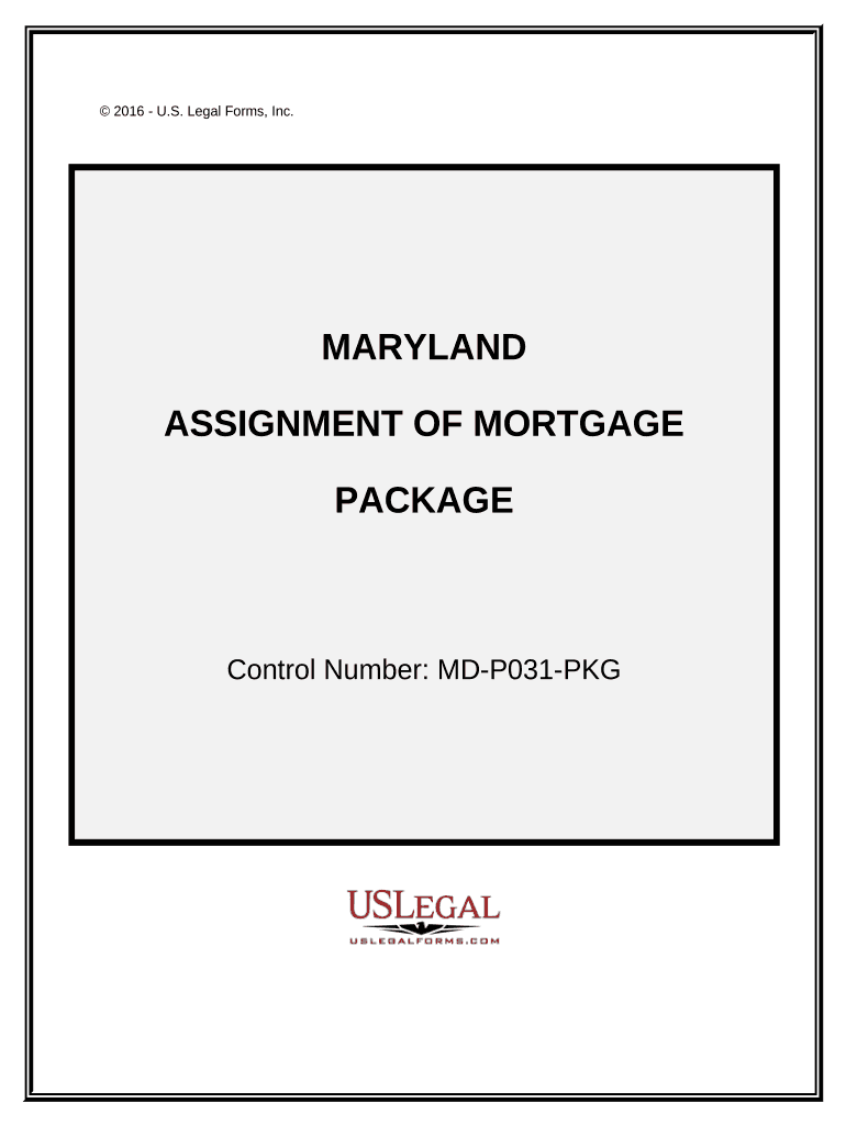 Assignment of Mortgage Package Maryland  Form