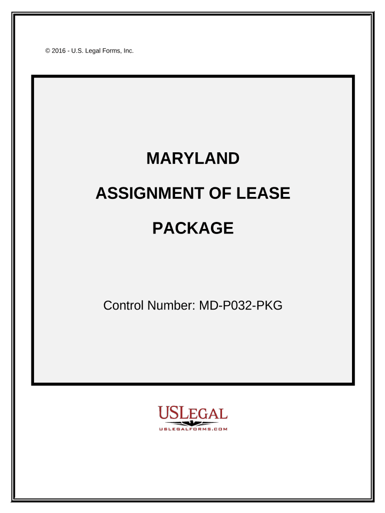 Assignment of Lease Package Maryland  Form