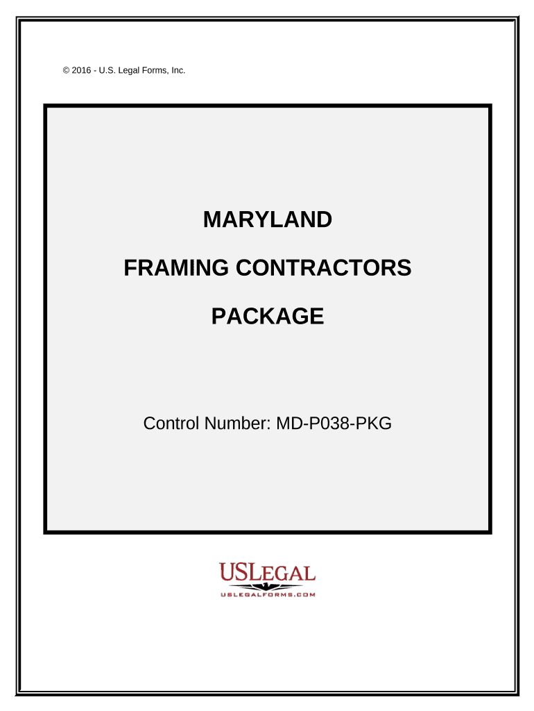 Framing Contractor Package Maryland  Form