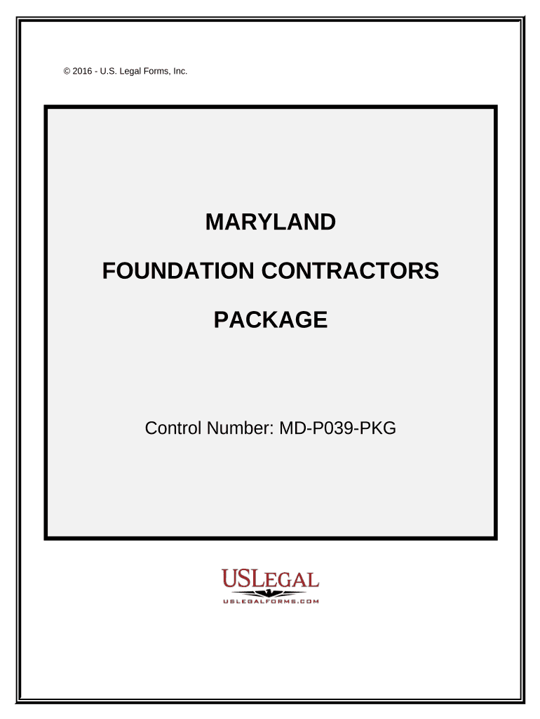 Foundation Contractor Package Maryland  Form