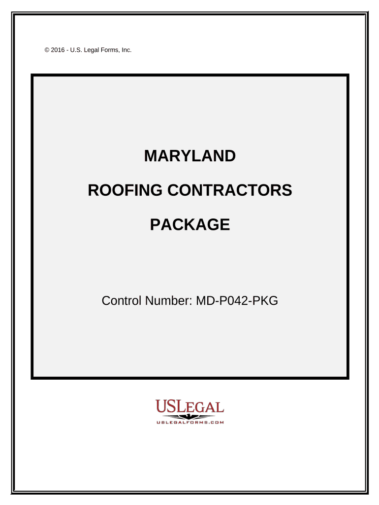 Roofing Contractor Package Maryland  Form