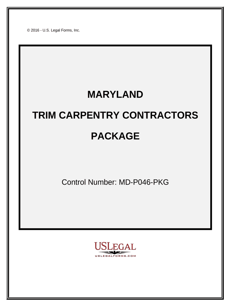 Trim Carpentry Contractor Package Maryland  Form
