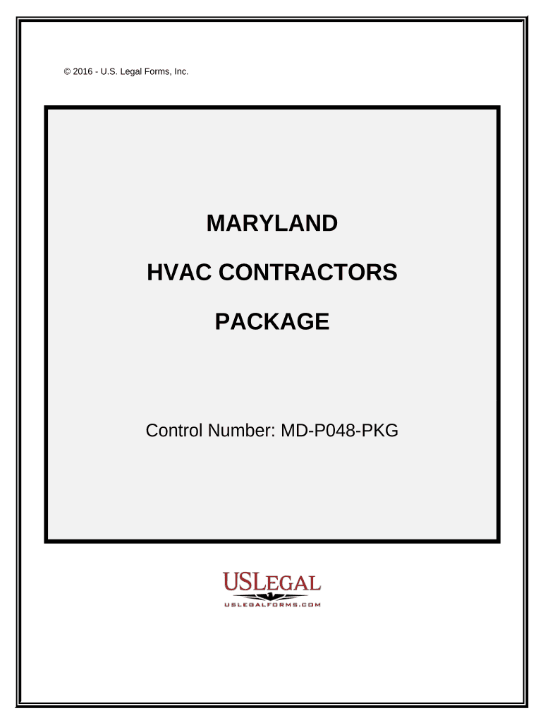 HVAC Contractor Package Maryland  Form