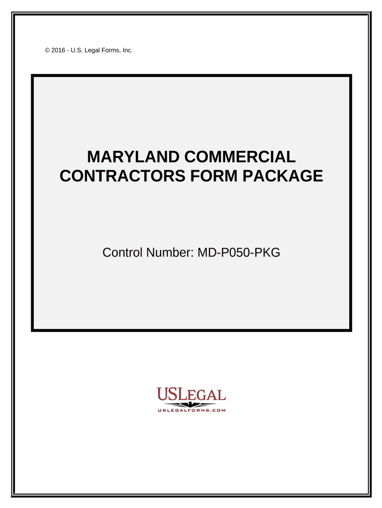 Commercial Contractor Package Maryland  Form
