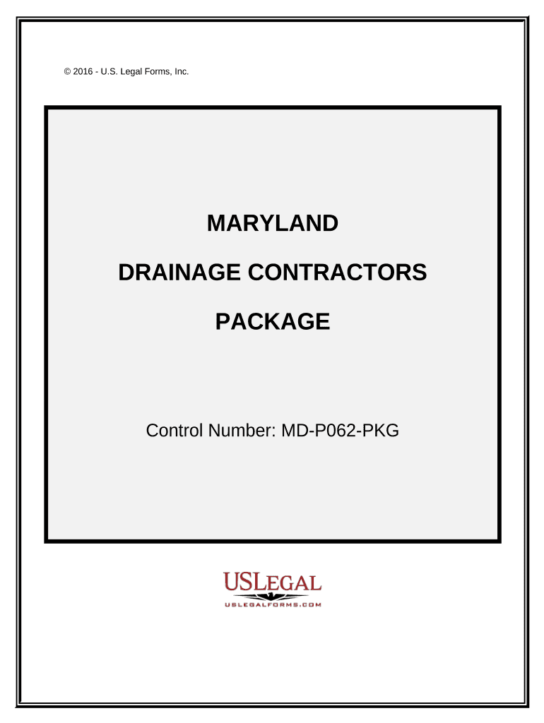 Drainage Contractor Package Maryland  Form