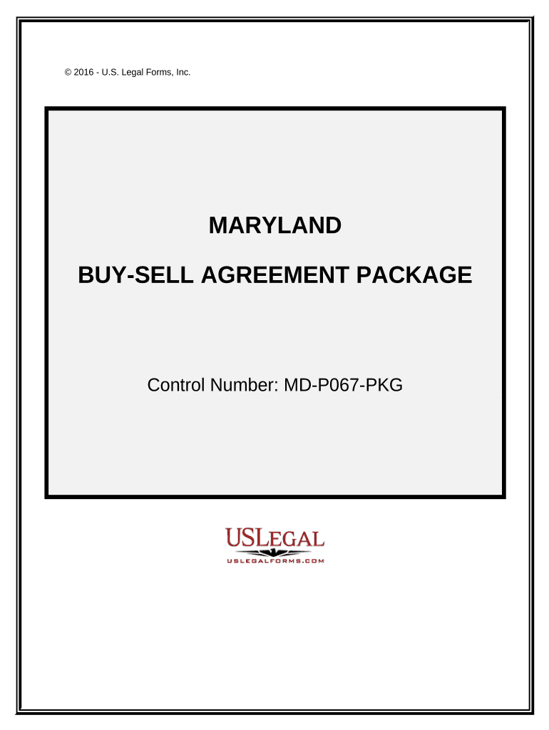 Buy Sell Agreement Package Maryland  Form