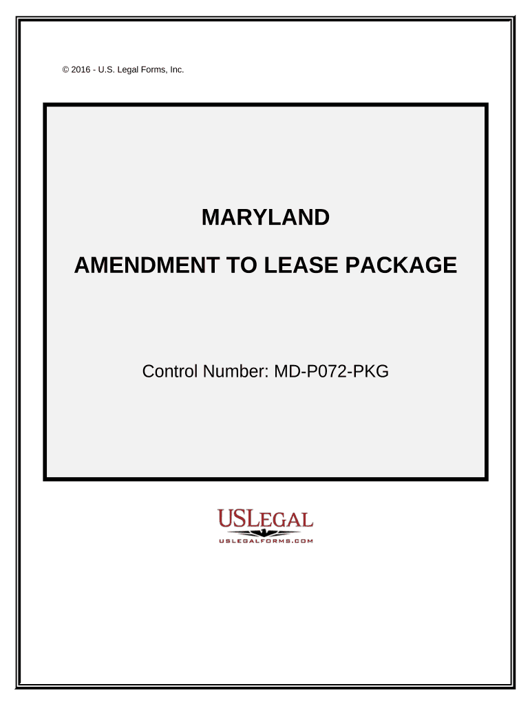Amendment of Lease Package Maryland  Form