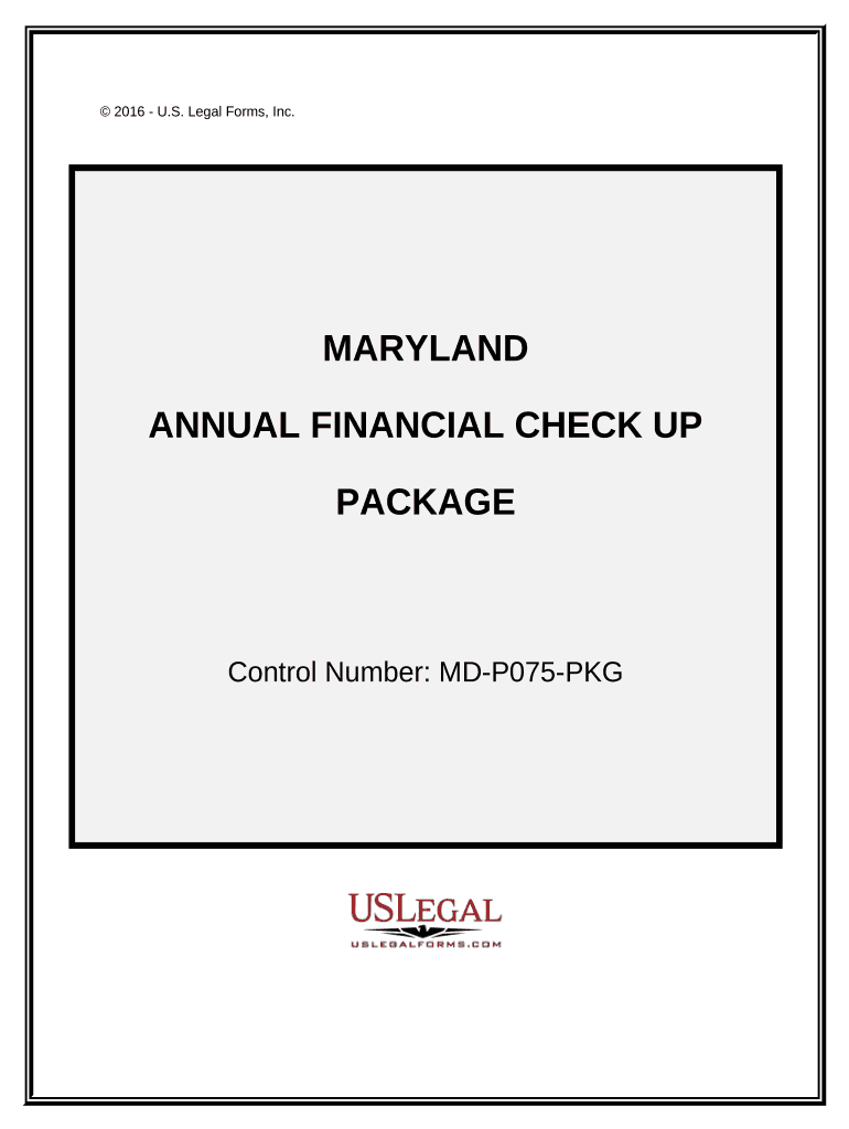 Annual Financial Checkup Package Maryland  Form