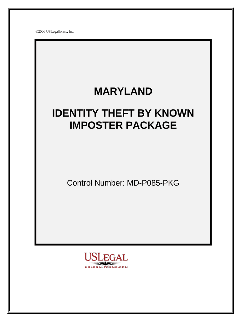 Identity Theft by Known Imposter Package Maryland  Form