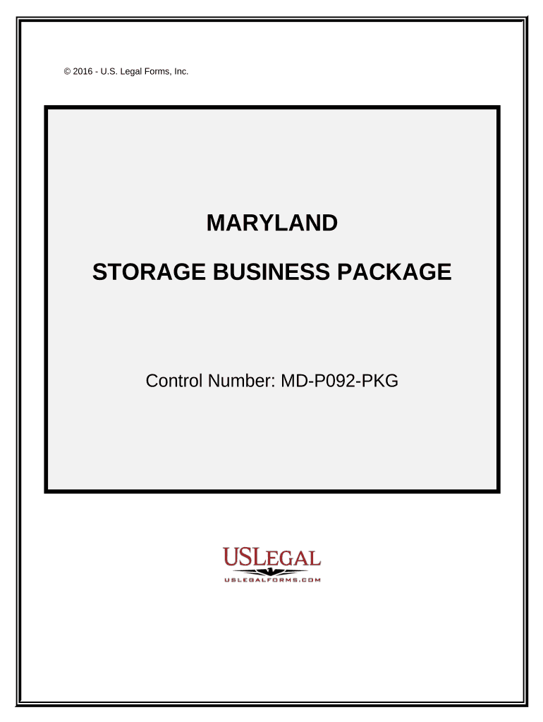 Storage Business Package Maryland  Form
