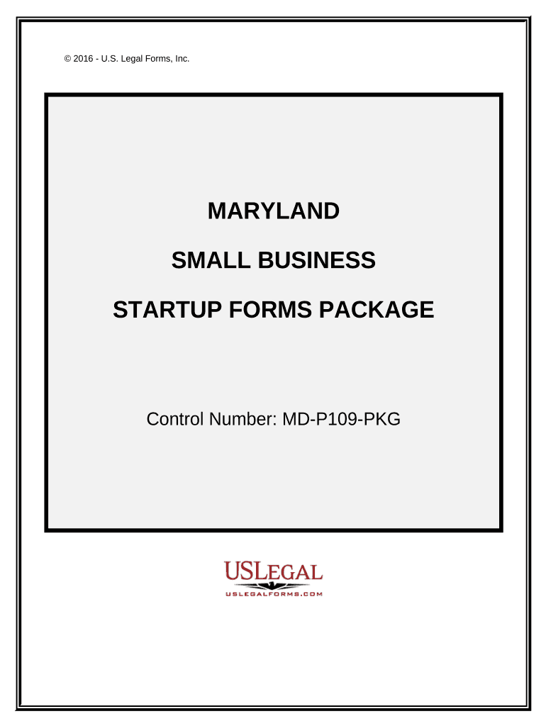 Maryland Small Business Startup Package Maryland  Form