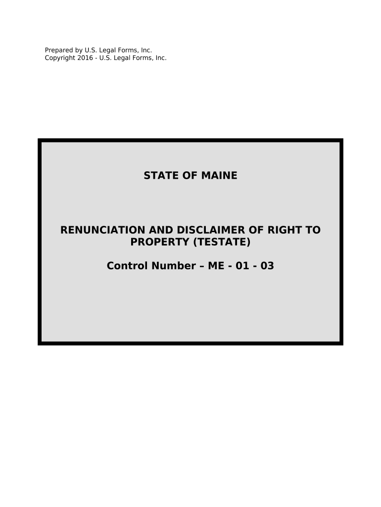 Maine Disclaimer  Form