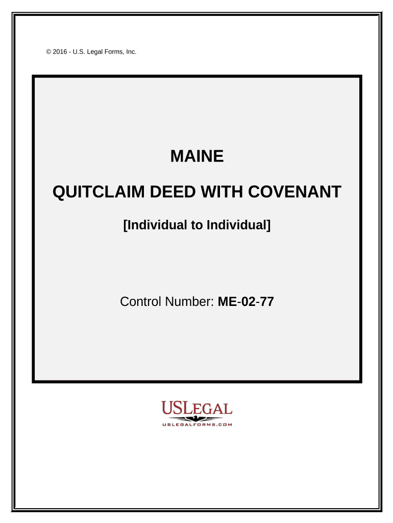 Quitclaim Deed from Individual to Individual Maine  Form