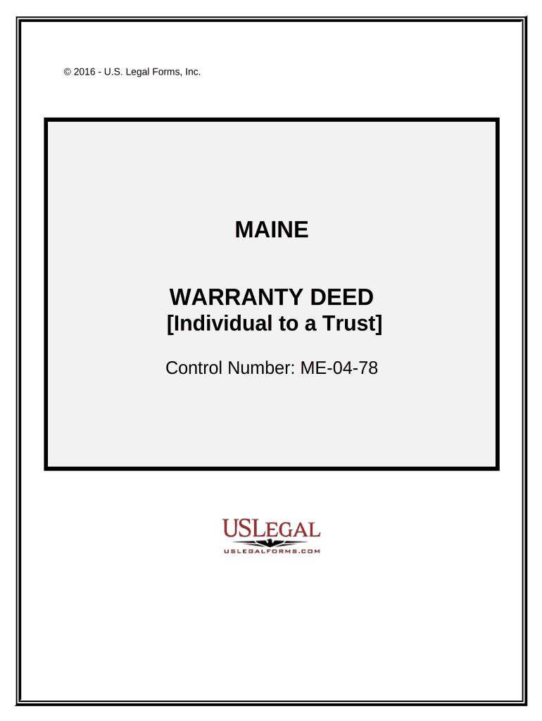 Maine Warranty Deed  Form