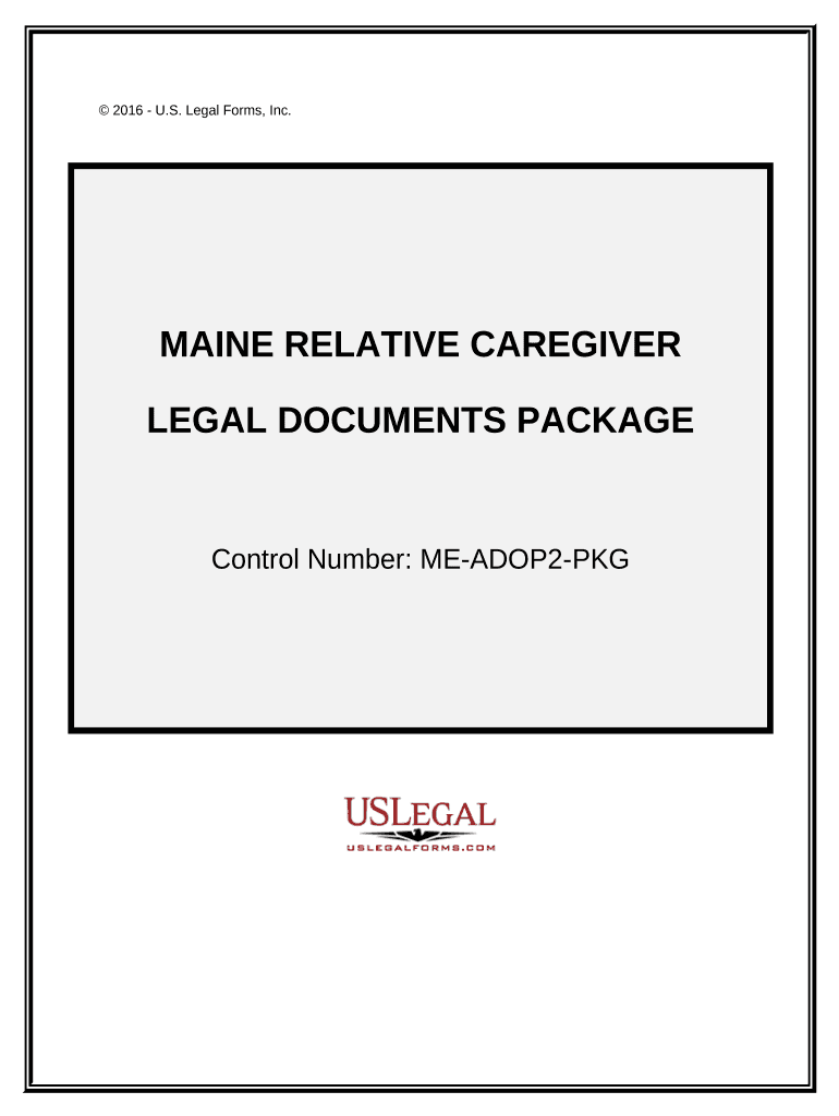Maine Relative Caretaker Legal Documents Package Maine  Form