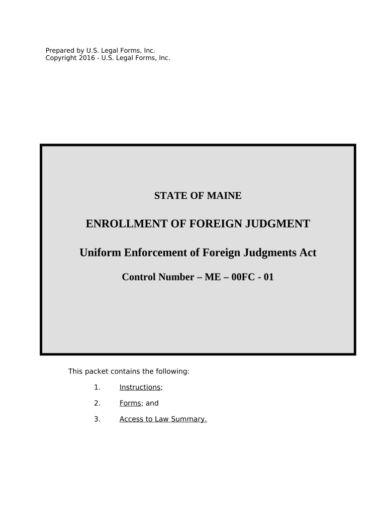 Maine Judgment  Form