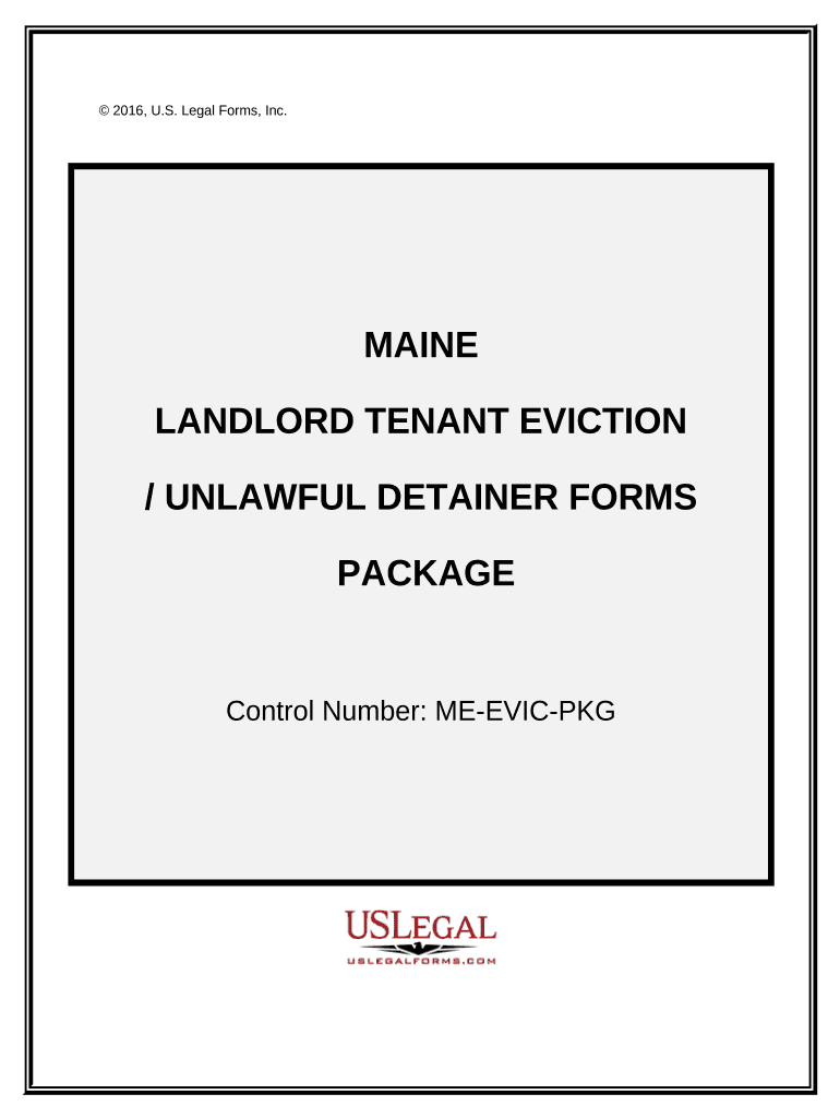 Maine Landlord Tenant Eviction Unlawful Detainer Forms Package Maine