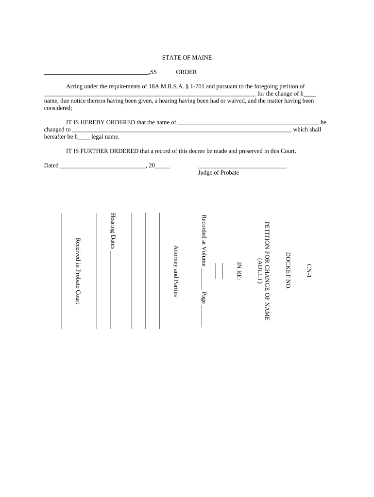 Maine Name Change  Form