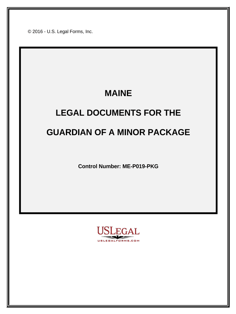 Legal Documents for the Guardian of a Minor Package Maine  Form