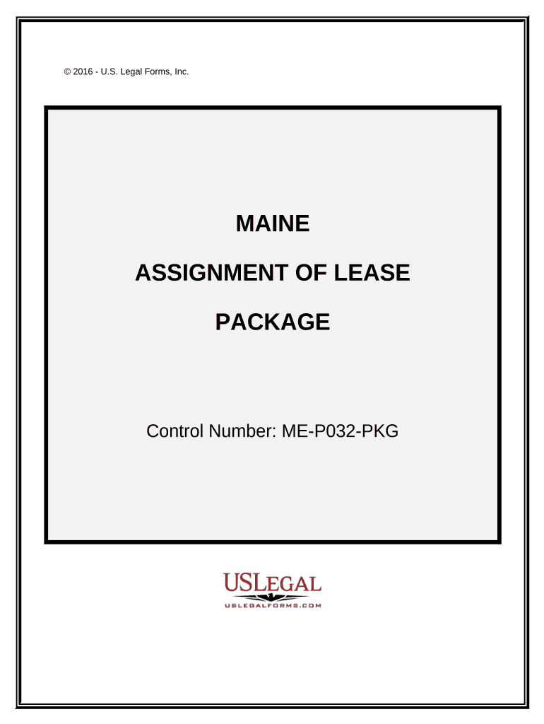 Assignment of Lease Package Maine  Form