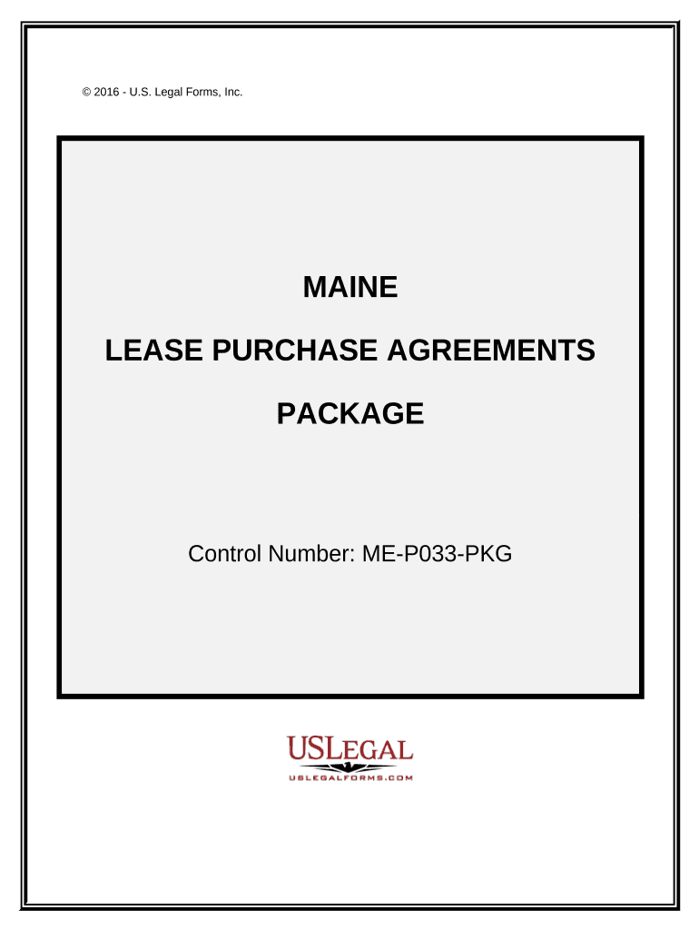 Lease Purchase Agreements Package Maine  Form