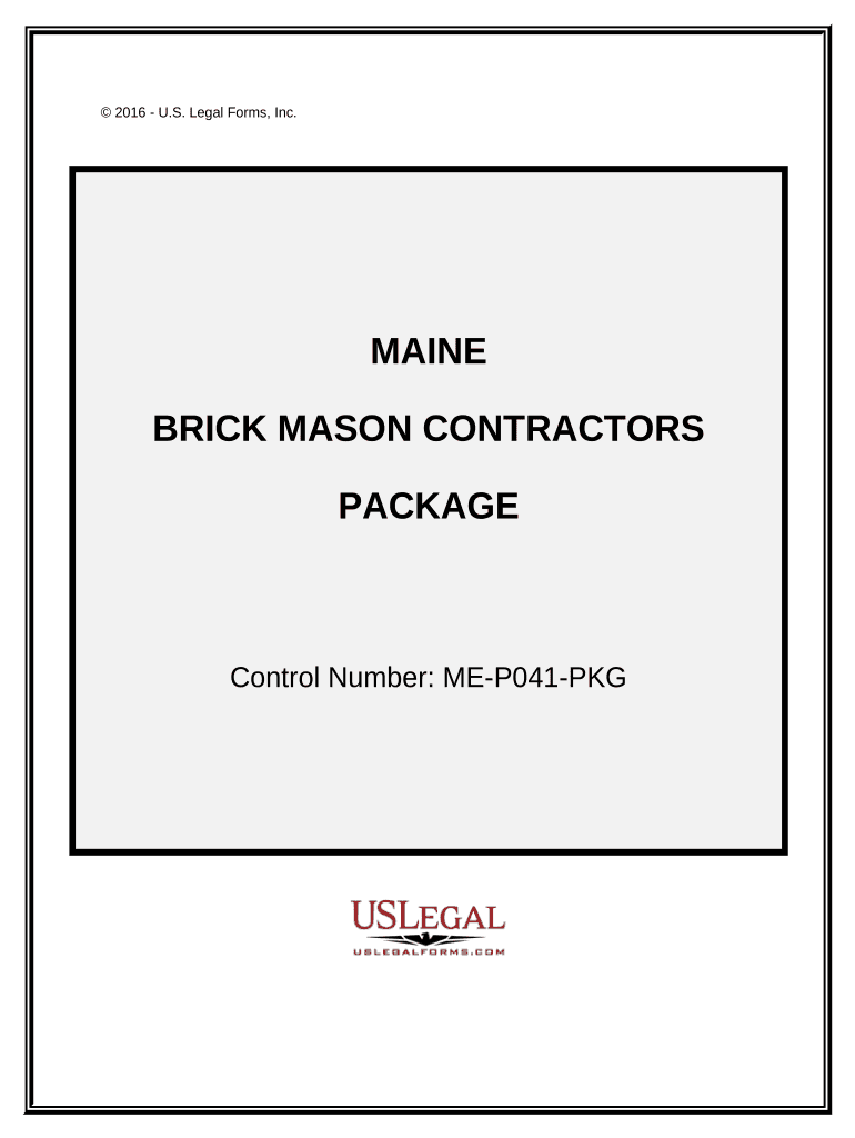 Brick Mason Contractor Package Maine  Form