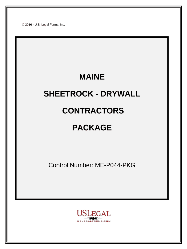 Sheetrock Drywall Contractor Package Maine  Form