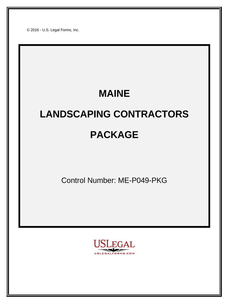 Landscaping Contractor Package Maine  Form