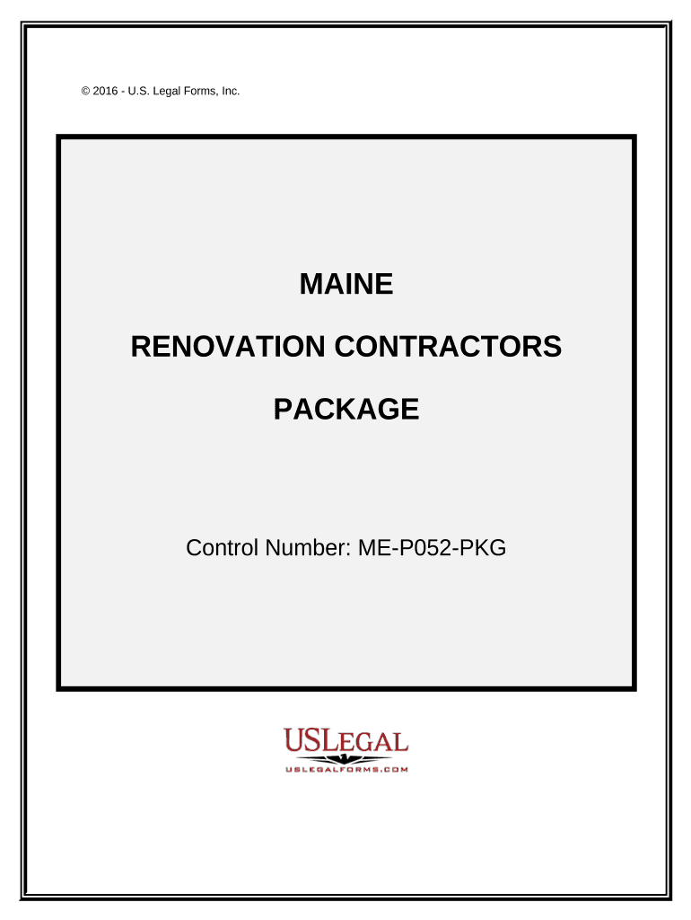 Renovation Contractor Package Maine  Form