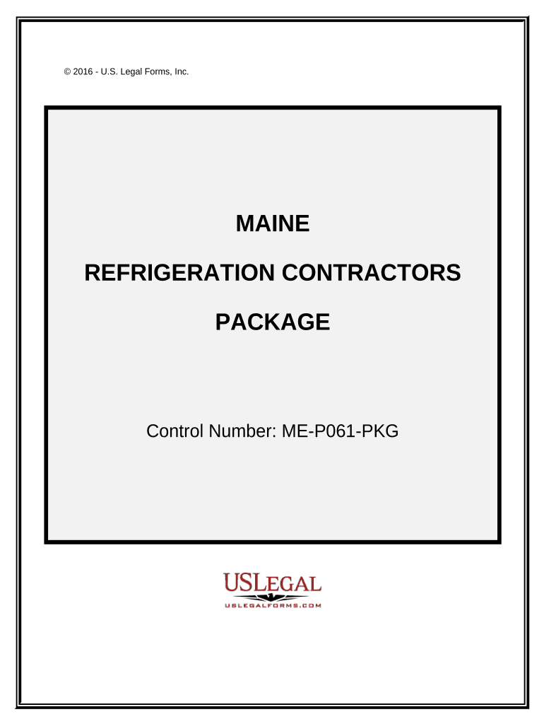 Refrigeration Contractor Package Maine  Form