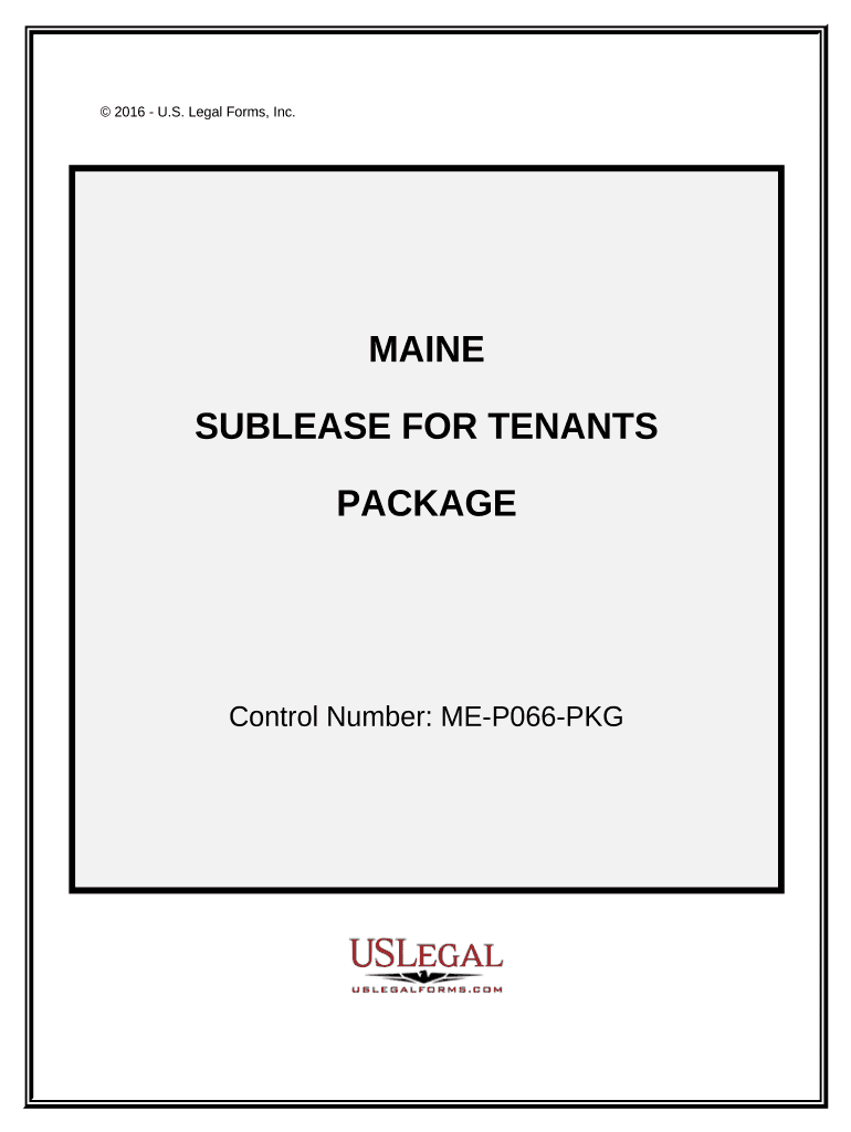 Landlord Tenant Sublease Package Maine  Form