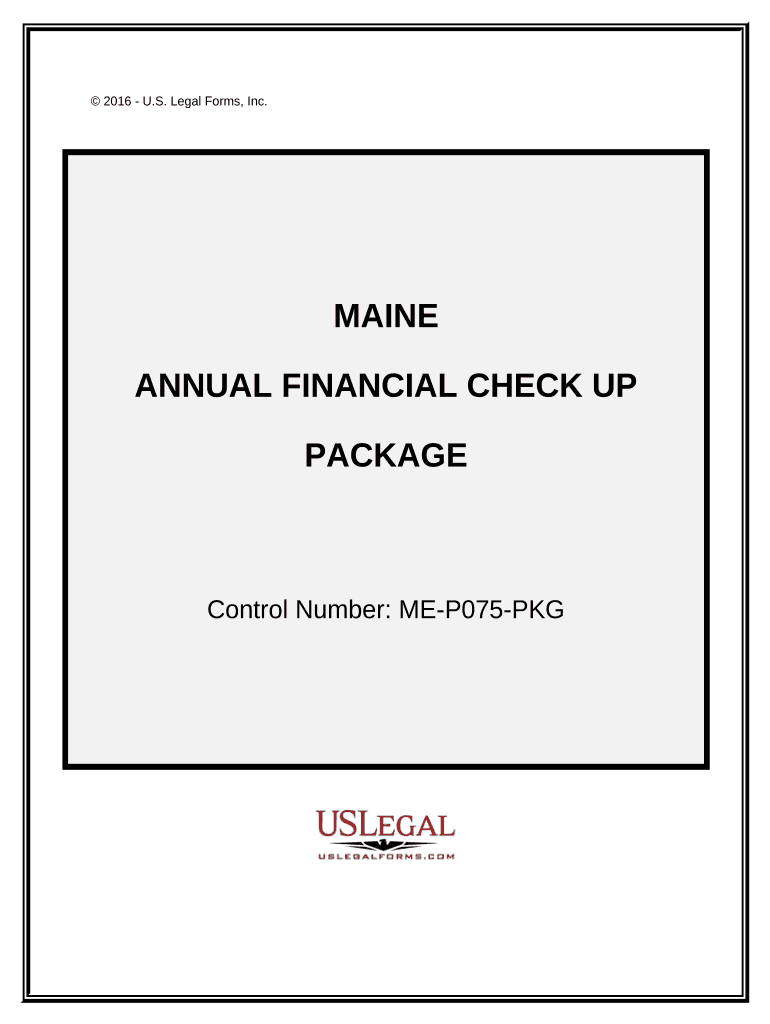 Annual Financial Checkup Package Maine  Form