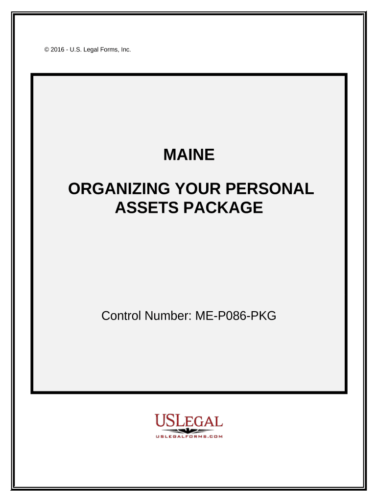 Organizing Your Personal Assets Package Maine  Form