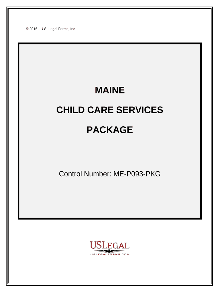 Child Care Services Package Maine  Form