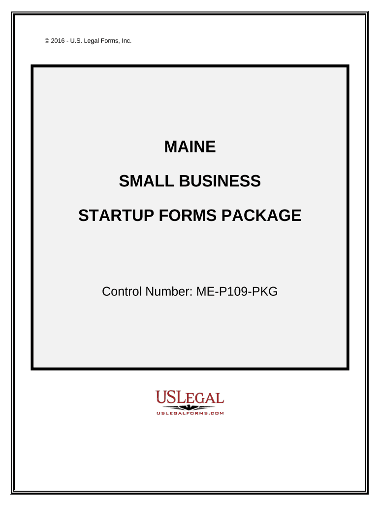 Maine Small Business Startup Package Maine  Form