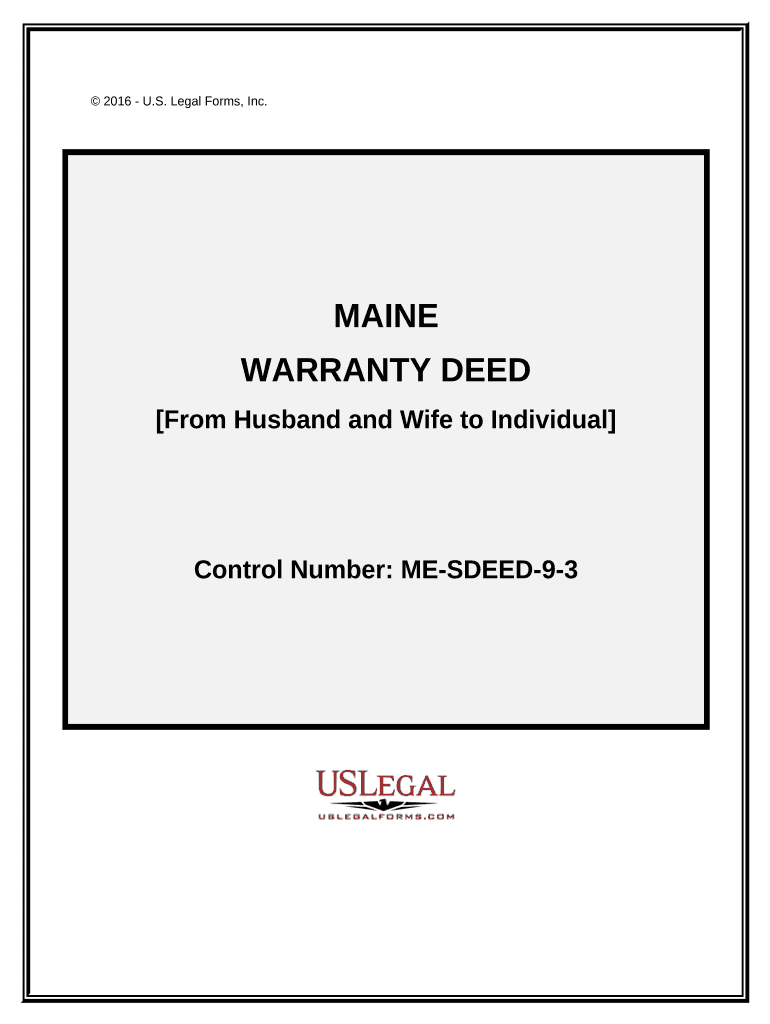Maine Warranty Deed  Form