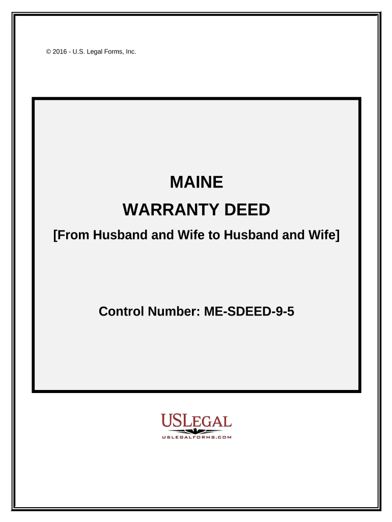 Warranty Deed Husband and Wife to Husband and Wife Maine  Form