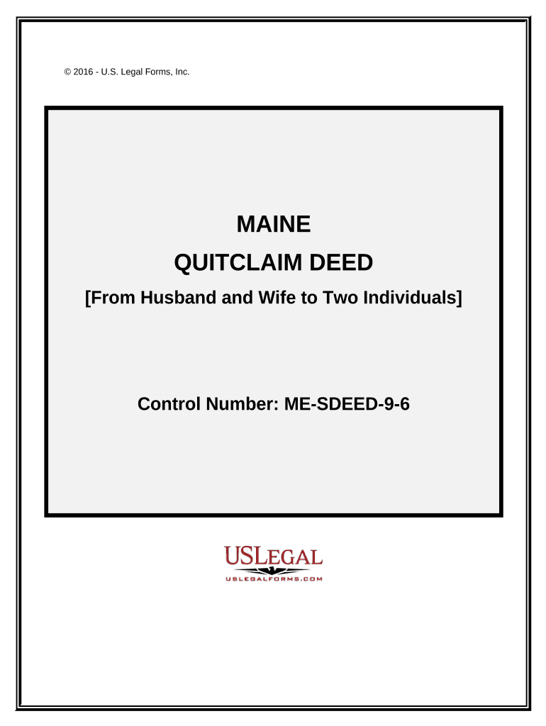 Quitclaim Deed Husband and Wife to Two Individuals Maine  Form