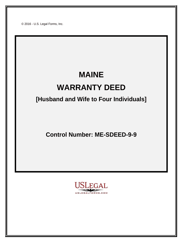 Warranty Deed Husband and Wife to Four Individuals Maine  Form