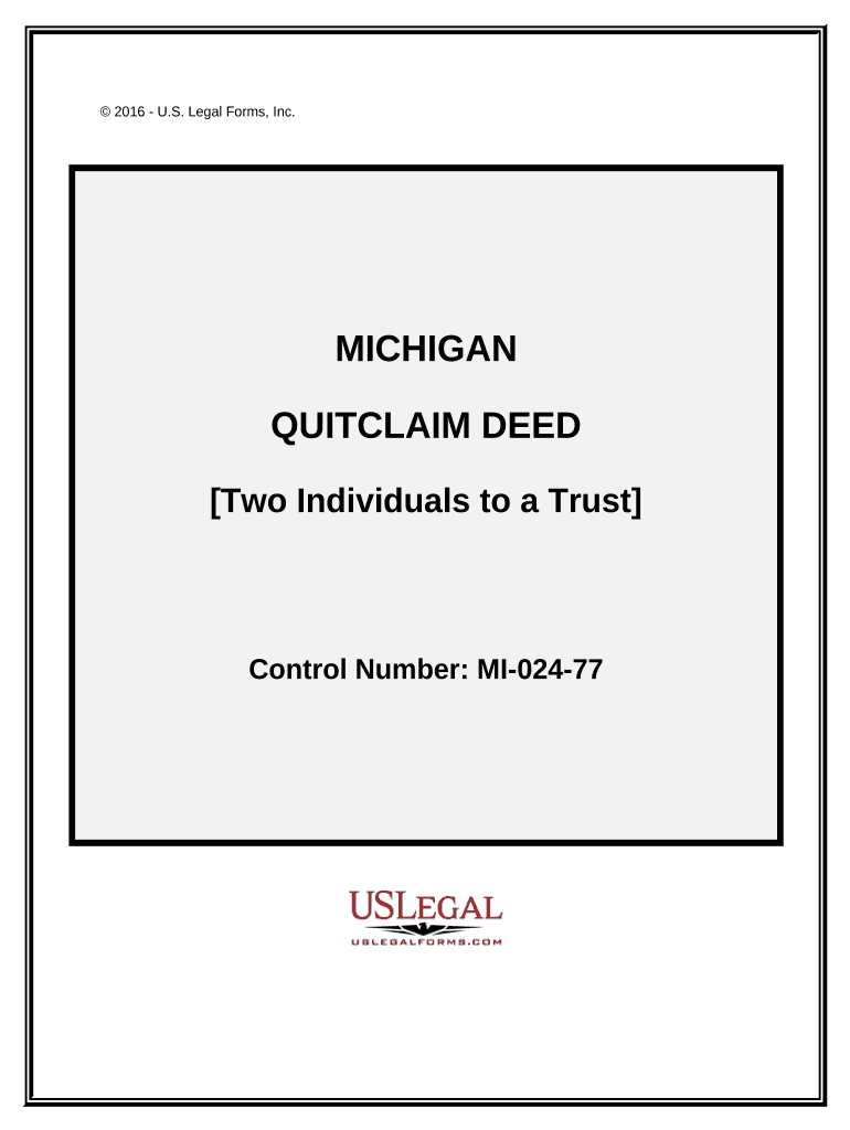 Quitclaim Deed to Trust  Form