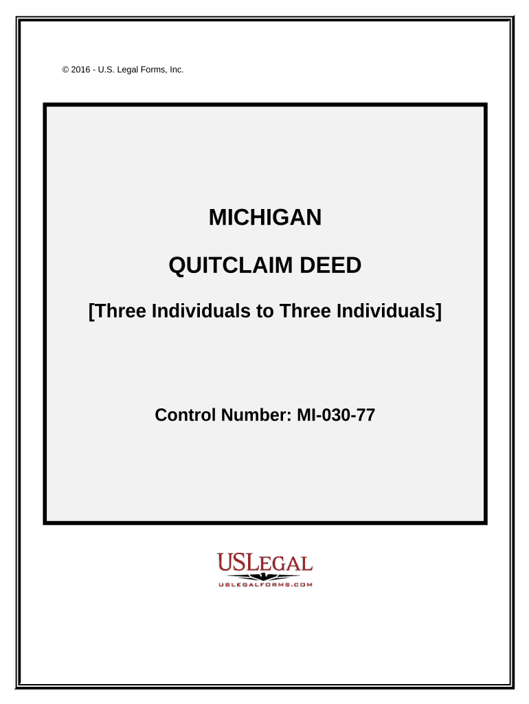 Michigan Quitclaim Deed  Form