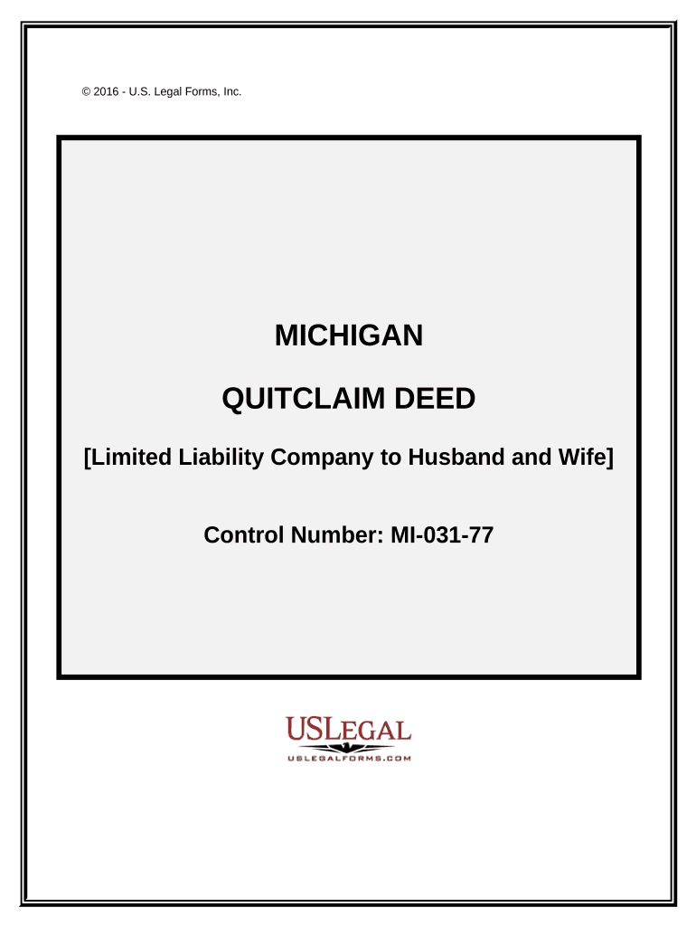 Quitclaim Deed from Limited Liability Company as Grantor and Husband and Wife as Grantees Michigan  Form
