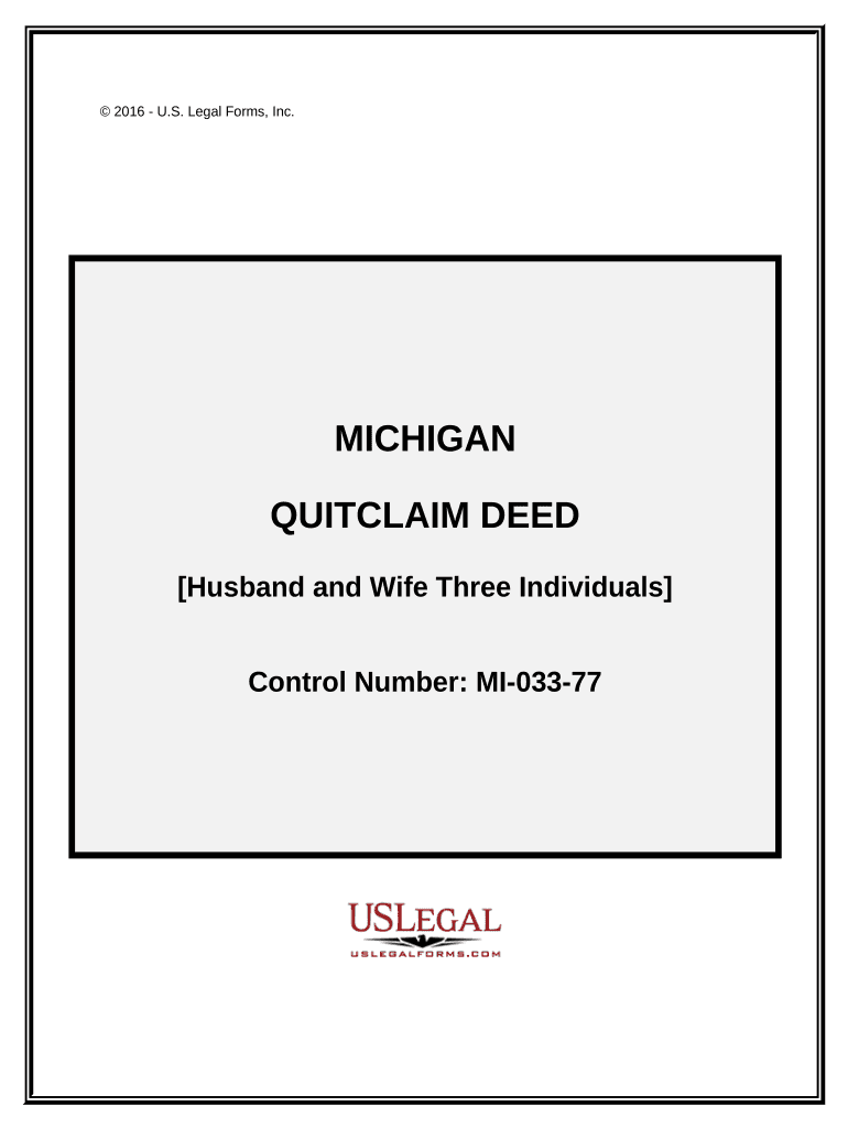 Quitclaim Deed Husband and Wife to Three Individuals Michigan  Form