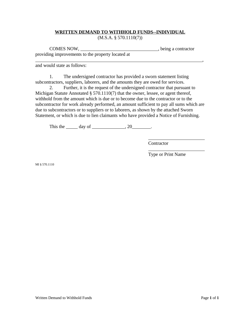 Michigan Withhold  Form