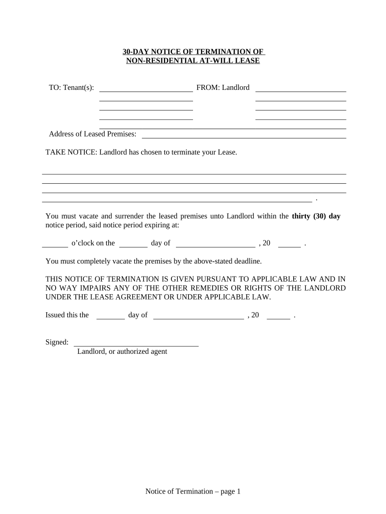 Michigan 30 Day  Form