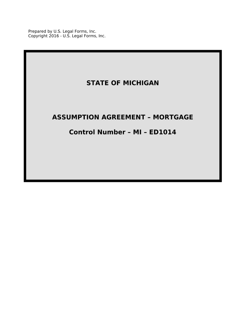 Assumption Agreement of Mortgage and Release of Original Mortgagors Michigan  Form