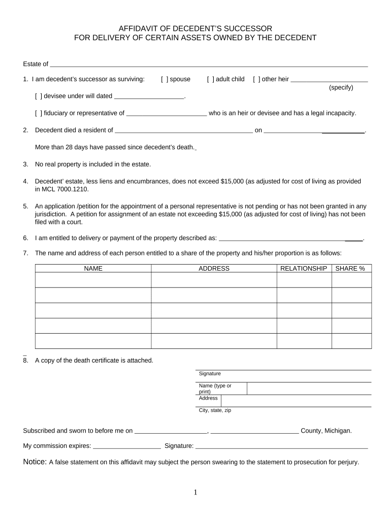 Michigan Order PDF  Form