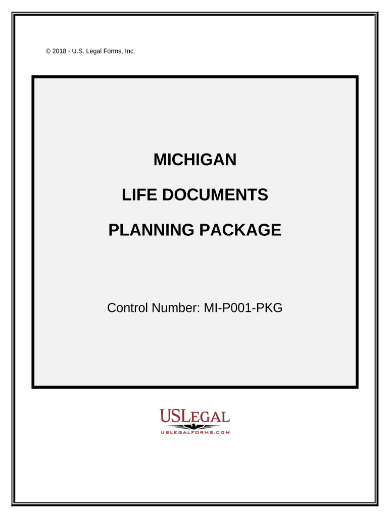 Life Documents Planning Package, Including Will, Power of Attorney and Living Will Michigan  Form